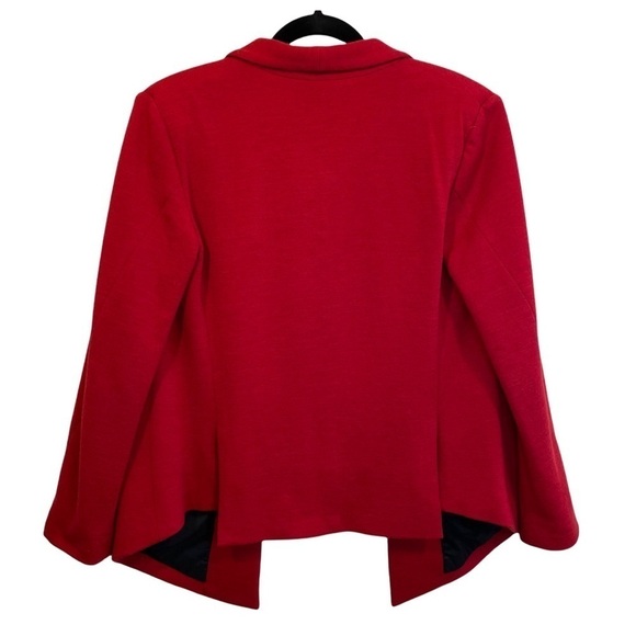 10 Crosby Derek Lam Wool Blend Open Front Blazer Jacket Red 6 - Picture 9 of 9